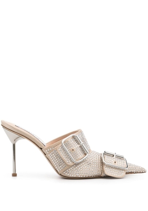 Giuseppe Di Morabito 100mm crystal-embellished mules - Neutrals