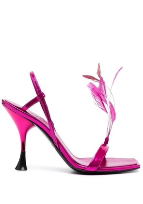3juin feather-detail 110mm slingback sandals - Pink