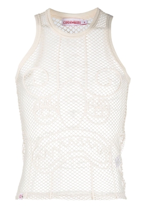 Charles Jeffrey Loverboy abstract mesh tank top - Neutrals