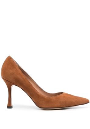 Roberto Festa Lory 80mm pointed-toe suede pumps - Brown