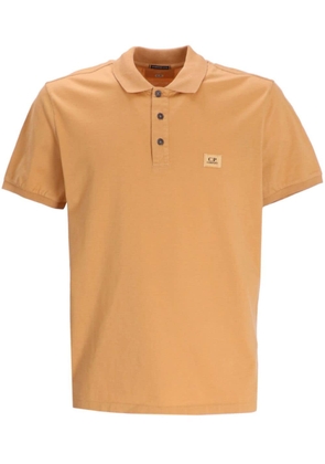 C.P. Company logo-appliqué cotton polo shirt - Orange