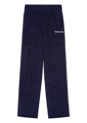 Sporty & Rich New Serif logo-embroidered track pants - Blue