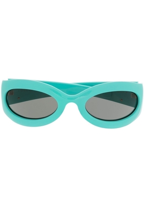 Gucci Eyewear logo square tinted sunglasses - Blue