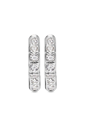 David Yurman sterling silver Stax diamond hoop earrings