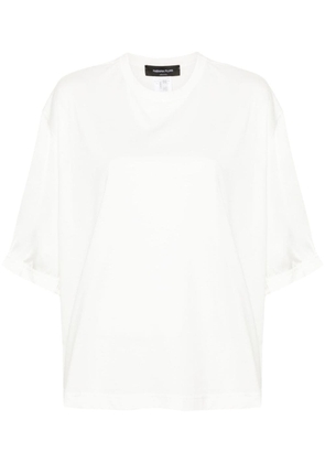 Fabiana Filippi satin-sleeves cotton T-shirt - White