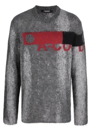 A-COLD-WALL* sprayed-effect logo-jacquard jumper - Grey