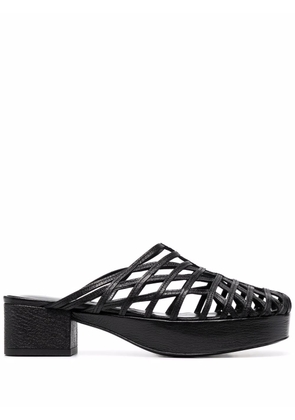BY FAR caged leather mules - Black