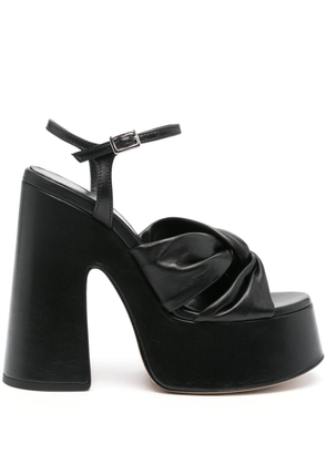 Vic Matie Sash 140mm leather sandals - Black