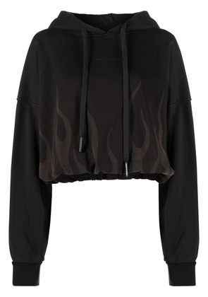 Vision Of Super flame-print hoodie - Black