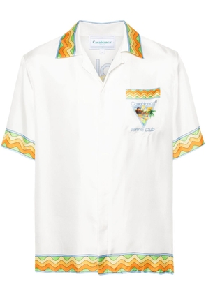 Casablanca Cubism Tennis Club silk shirt - White