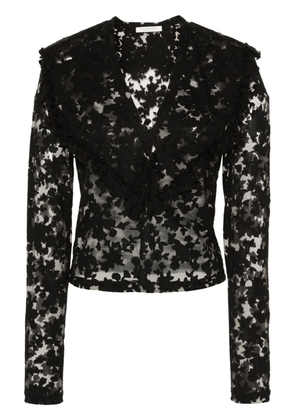 Philosophy Di Lorenzo Serafini floral-devoré semi-sheer blouse - Black