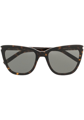 Saint Laurent Eyewear Tortoiseshell oversized sunglasses - Brown