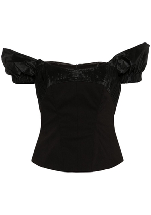 V:PM ATELIER Paloma off-shoulder corset top - Black