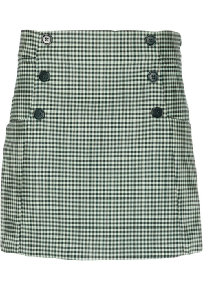 P.A.R.O.S.H. double-button gingham-check skirt - Green
