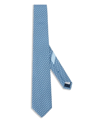 Ferragamo Woven-print silk tie - Blue