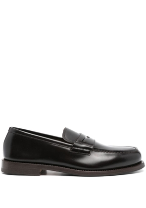 Henderson Baracco round-toe leather loafers - Brown