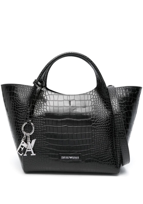 Emporio Armani crocodile-effect tote bag - Black