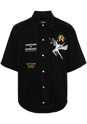 Represent Icarus-print press-stud shirt - Black