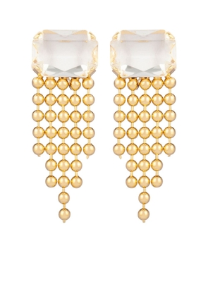 Susan Caplan Vintage 1990s gemstone-embellished chandelier clip-on earrings - Gold