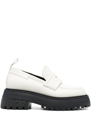 3juin platform 40mm leather loafers - White