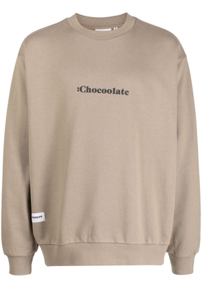 CHOCOOLATE logo-print cotton sweatshirt - Brown