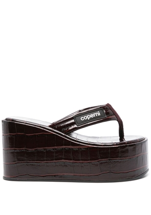 Coperni leather platform sandals - Brown