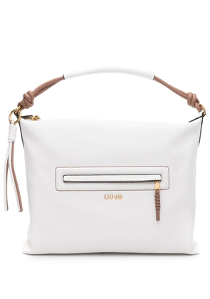 LIU JO logo-lettering leather tote bag - White