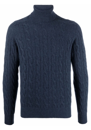 Cruciani cable-knit wool-cashmere jumper - Blue
