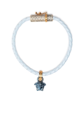Versace leather crystal-embellished bracelet - Blue