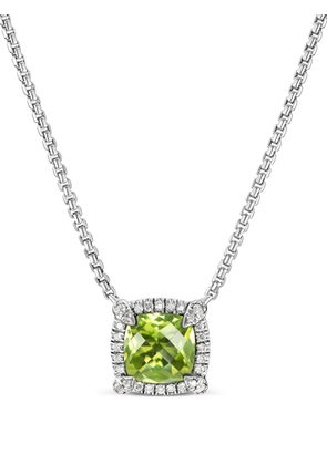 David Yurman sterling silver Petite Chatelaine peridot and diamond necklace