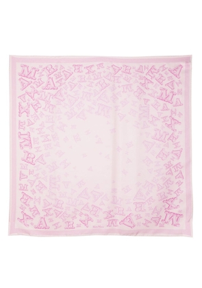 Max Mara lettering-print silk scarf - Pink
