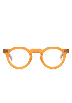 Lesca round-frame matte-finish glasses - Yellow