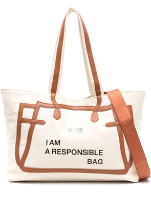 V°73 Responsibility Must canvas shoulder bag - Neutrals
