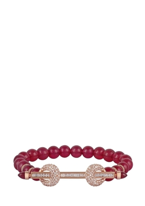 Ananya 18kt white gold Chakra pink opal and diamond bracelet