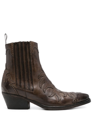 Sartore 45mm western leather ankle boots - Brown