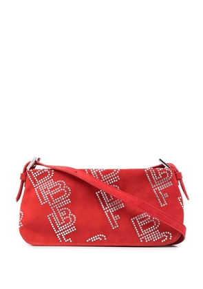 BY FAR Dulce crystal-embellished shoulder bag - Red
