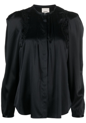ISABEL MARANT lace-detail pleated blouse - Black