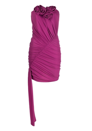 Magda Butrym floral appliqué strapless minidress - Purple
