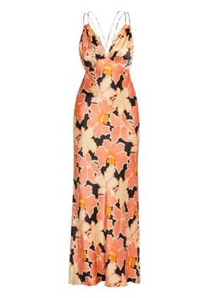 Shona Joy floral-print silk maxi dress - Orange