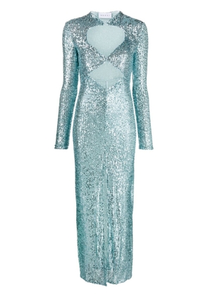 NERVI sequin-embellished cut-out dress - Blue