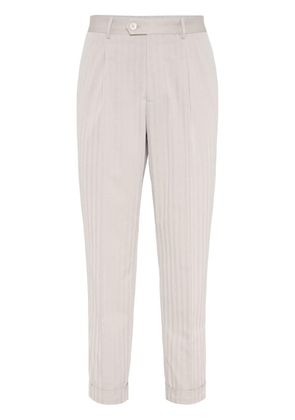 Brunello Cucinelli striped tailored trousers - Neutrals