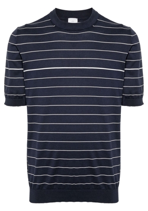 Eleventy striped knitted T-shirt - Blue