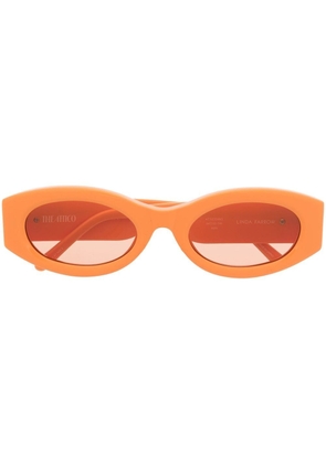 Linda Farrow x The Attico Berta rectangle-frame sunglasses - Orange