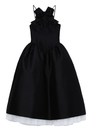 SHUSHU/TONG bow-detail flared midi dress - Black