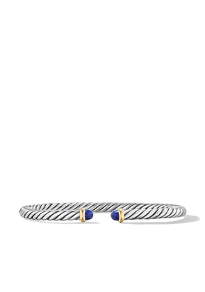 David Yurman 14kt yellow gold Modern Cable lapis lazuli bracelet - Silver