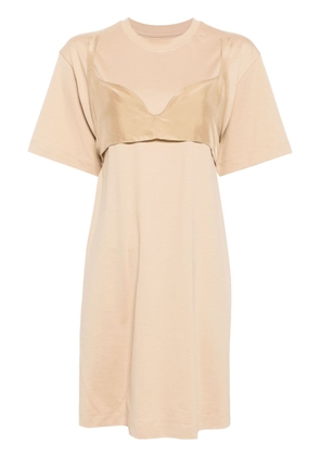 JNBY layered-design cotton-silk dress - Brown
