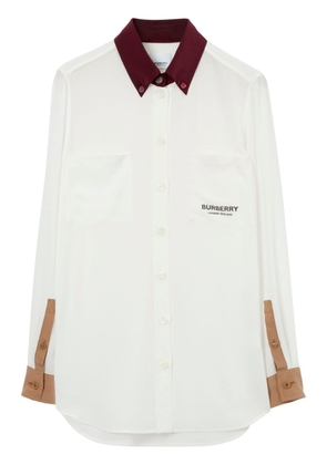 Burberry contrast-panel silk shirt - Neutrals