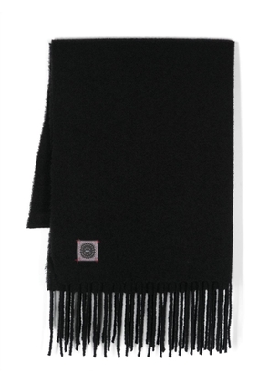 Destin fringed wool blend scarf - Black