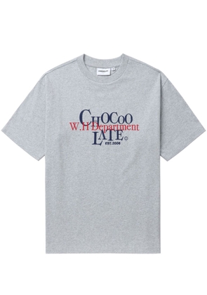 CHOCOOLATE logo-embroidered cotton T-shirt - Grey