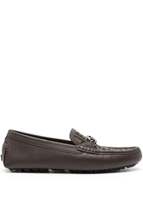 FENDI O'Lock leather loafers - Brown